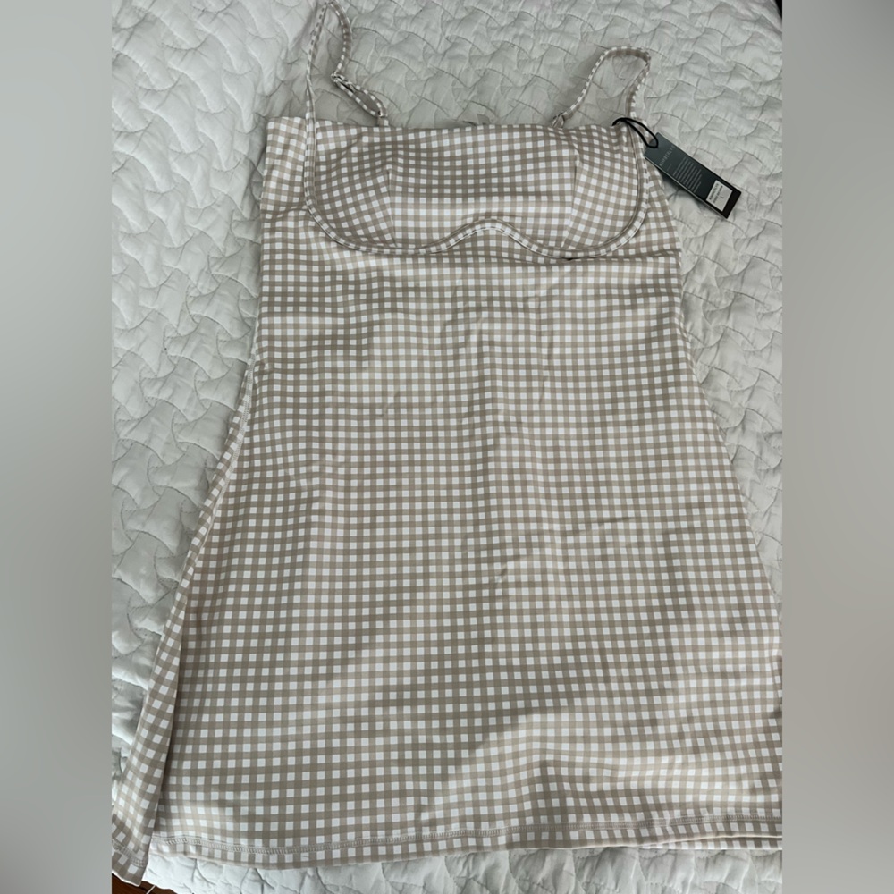 NWT Beige Checkered Dress